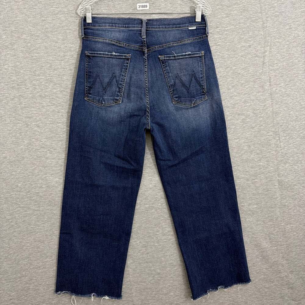 Mother Womens 30 Blue The Rambler Ankle Straight High Rise Jeans Stretch Organic - Picture 2 of 16